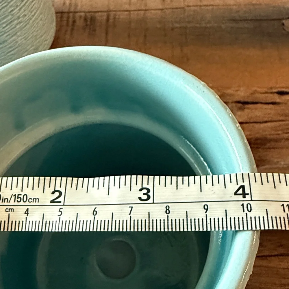 Aqua Textured Ceramic Planter - Set of 2